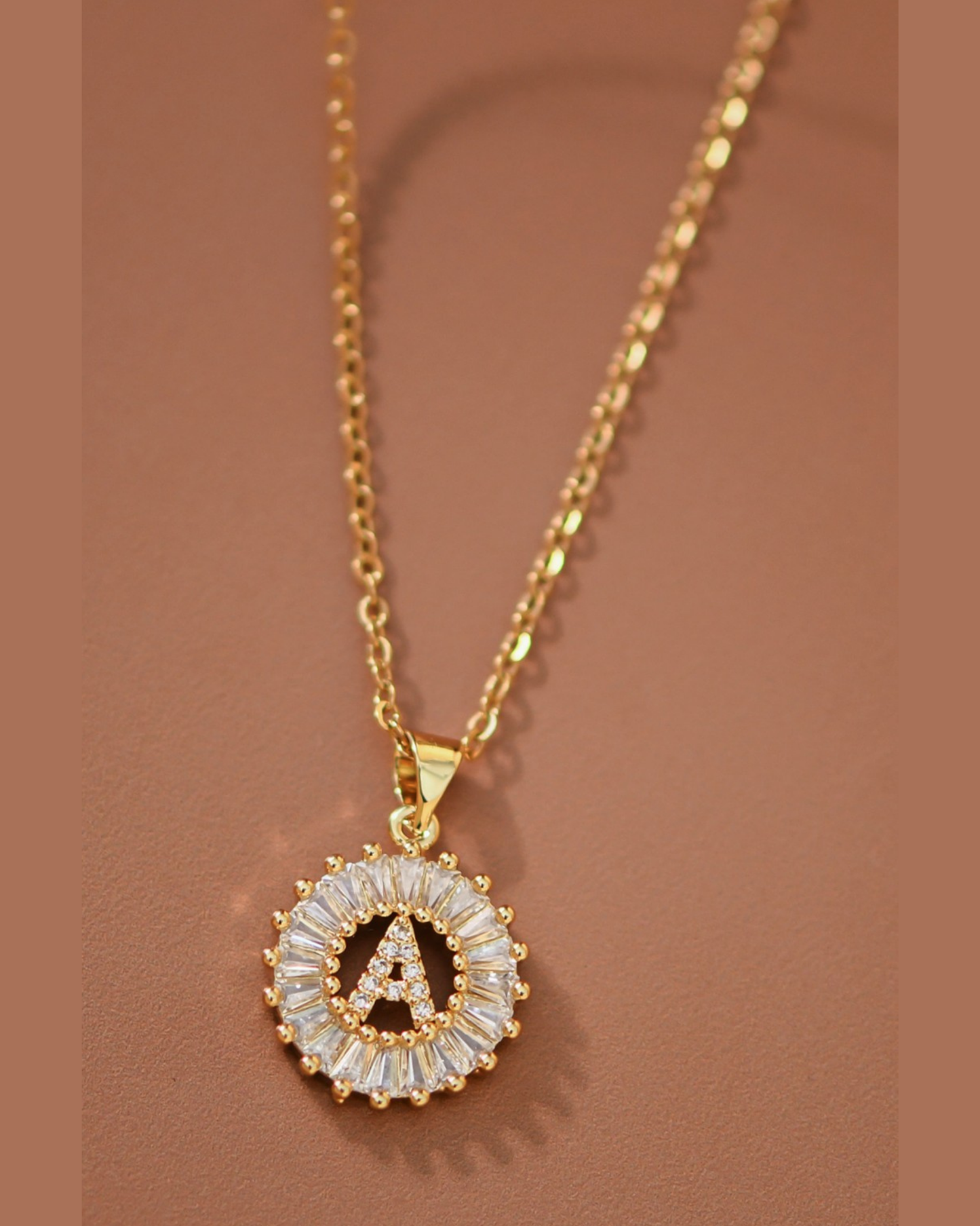 Adria Crystal Initial Pendant Necklace