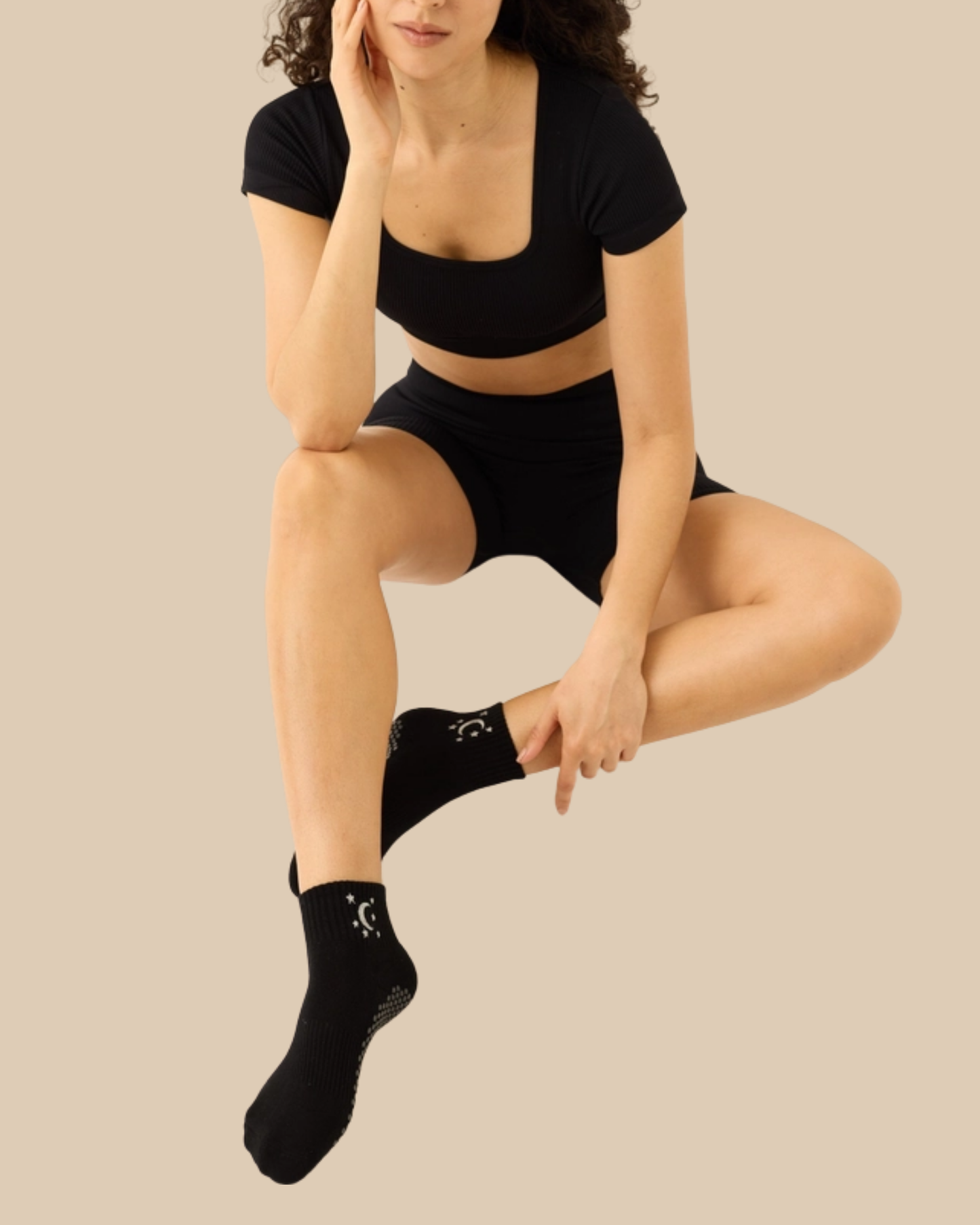 Grip Sock: Moon Black