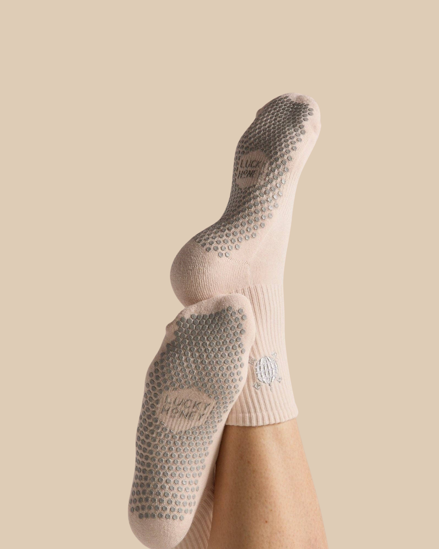 Grip Socks: Embroidered Disco Ball