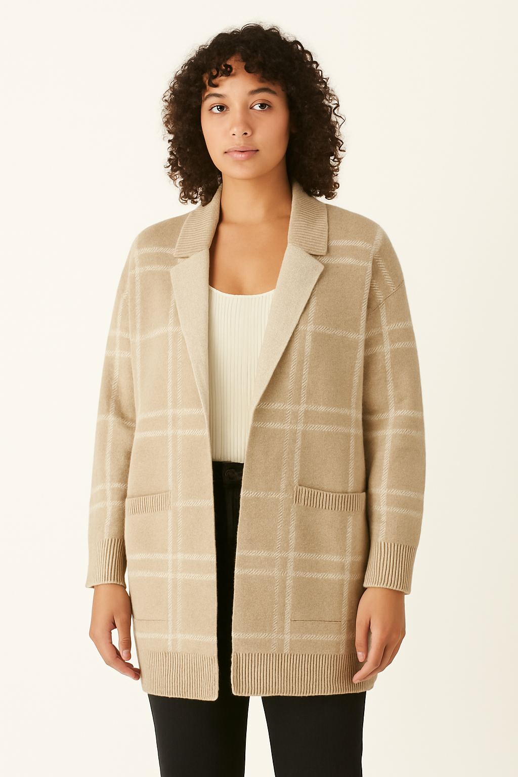Plaid Jacquard Coatigan