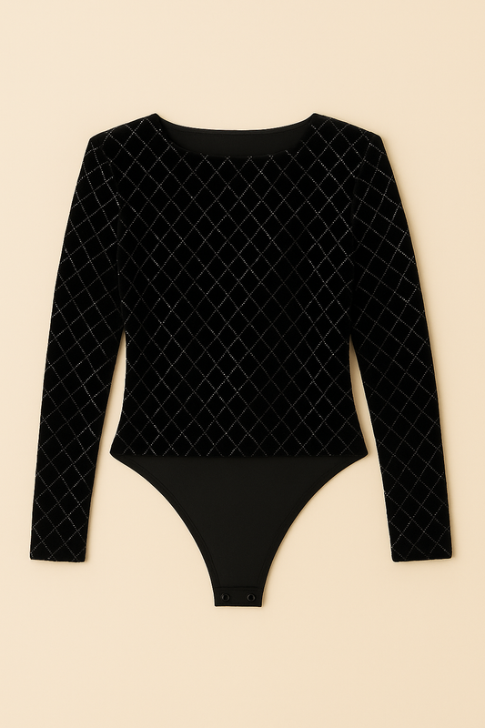 Black Sequins Bodysuit