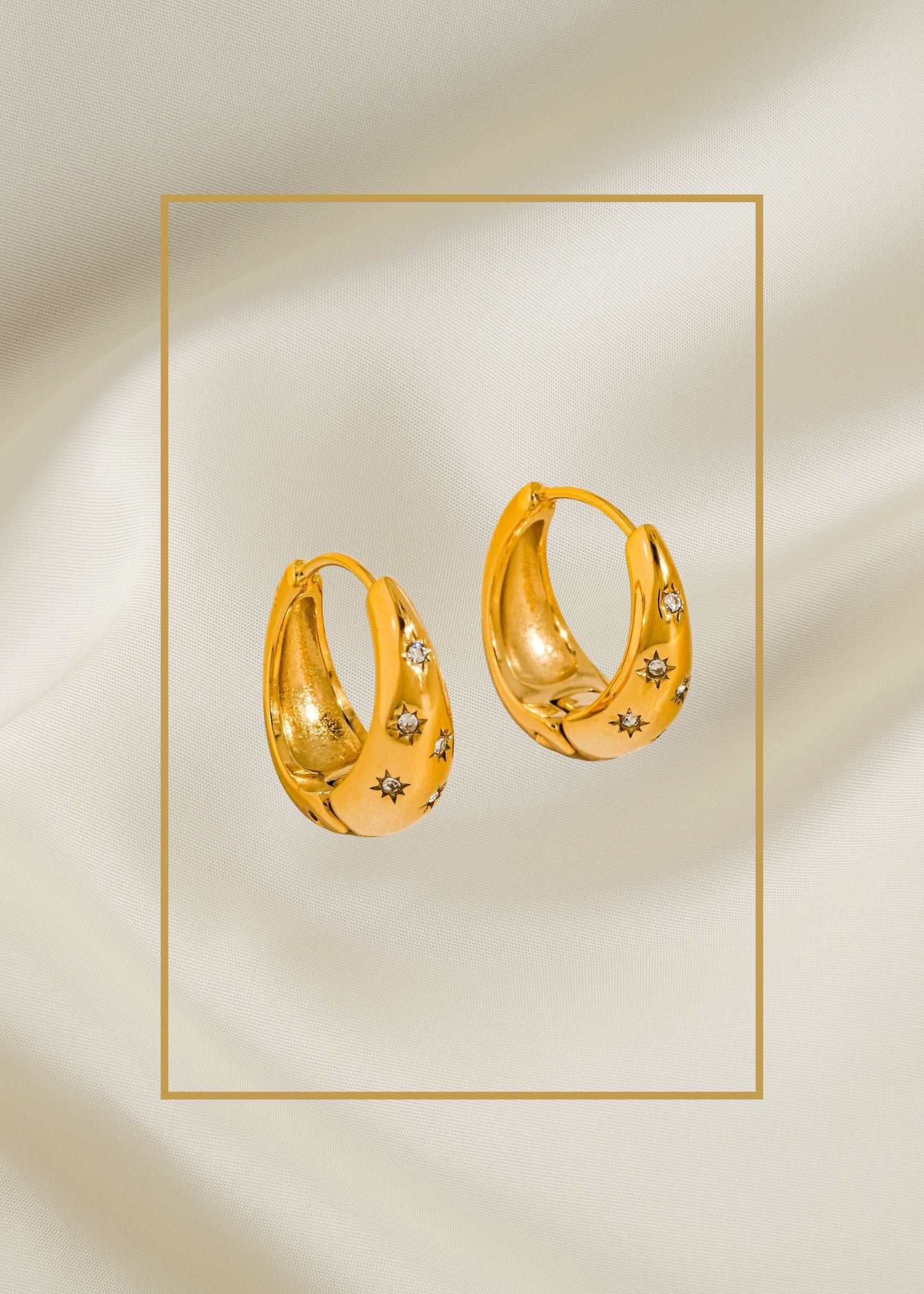 Solira Gold Star Hoop Earrings