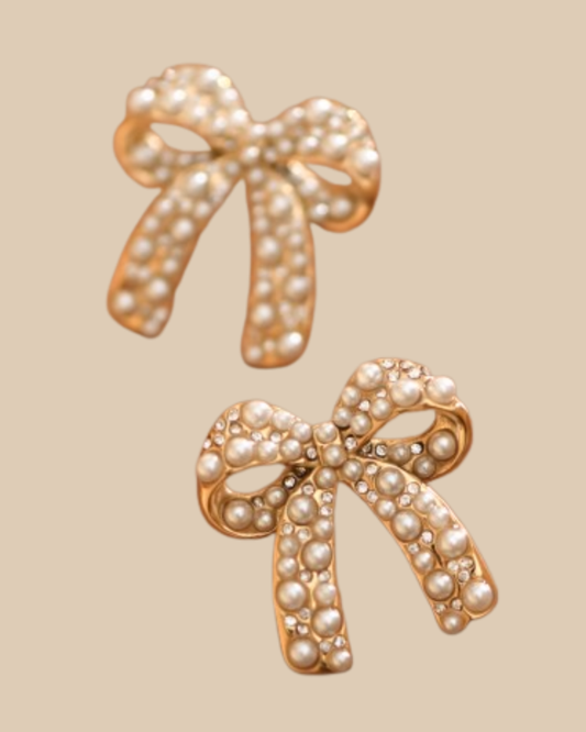 Pearl Bow Earrings