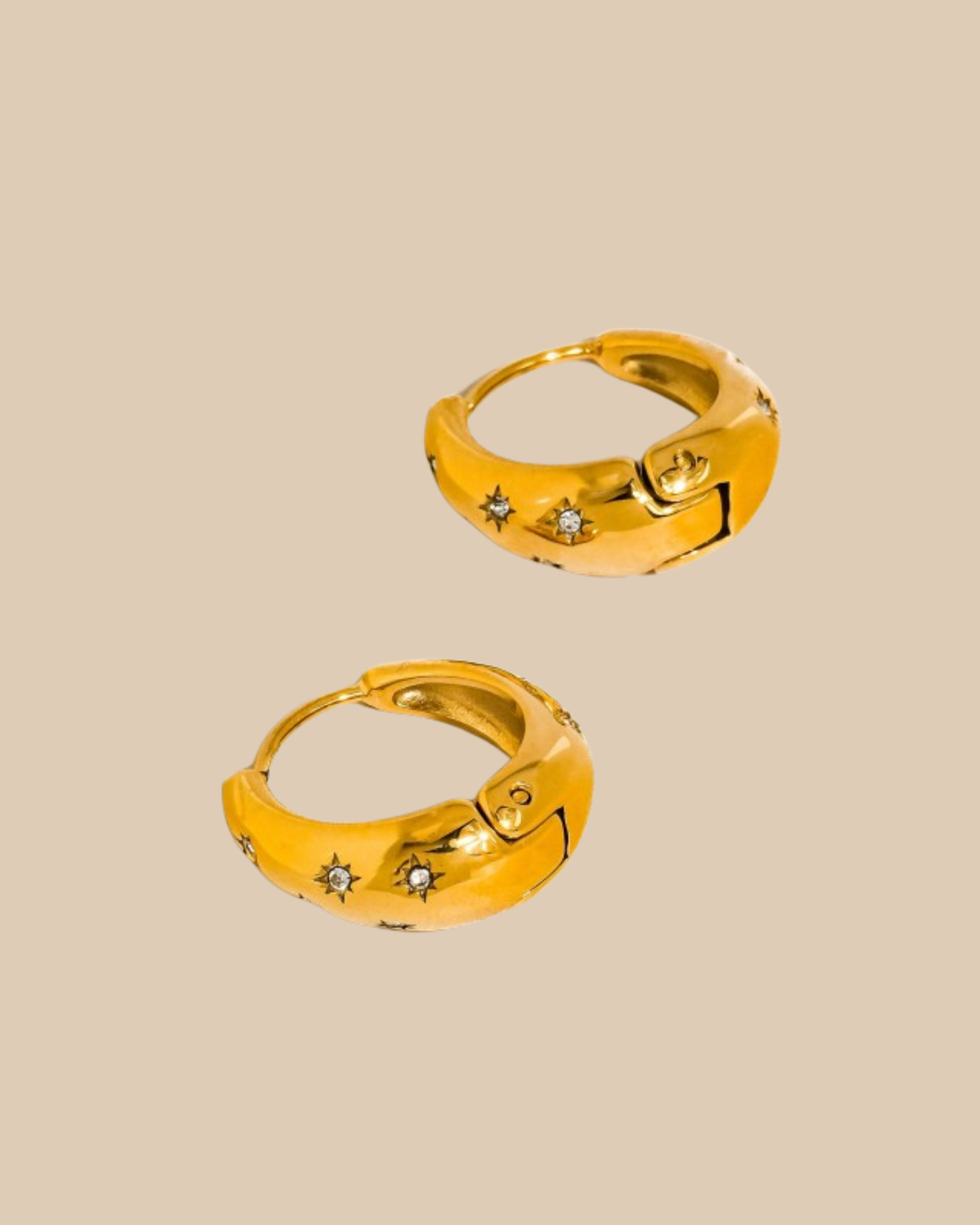 Solira Gold Star Hoop Earrings