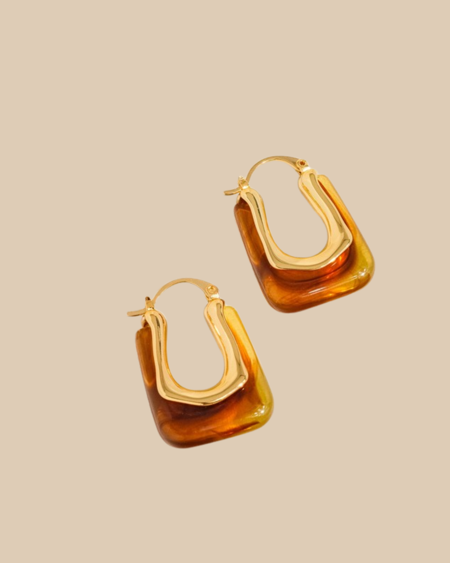 Talia U-shaped Tigers eye earrings