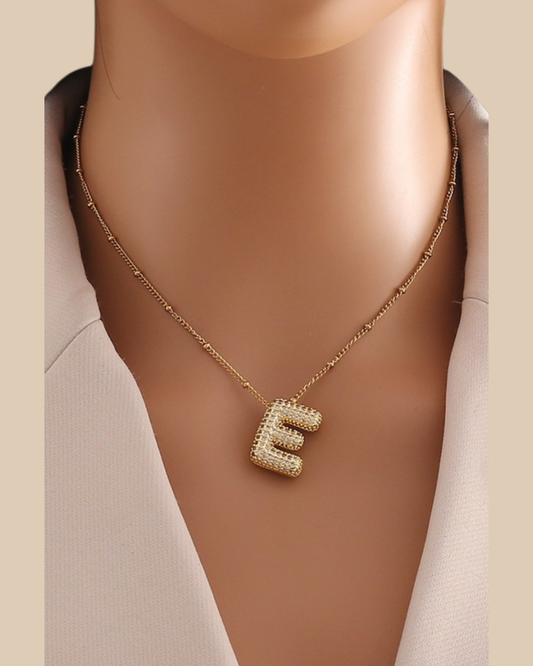 Pave Bubble Letter Necklace