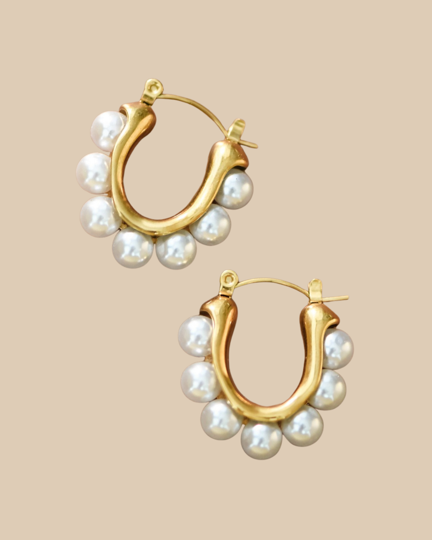 Caro Pearl Hoop Earrings