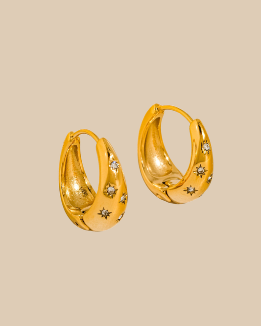 Solira Gold Star Hoop Earrings