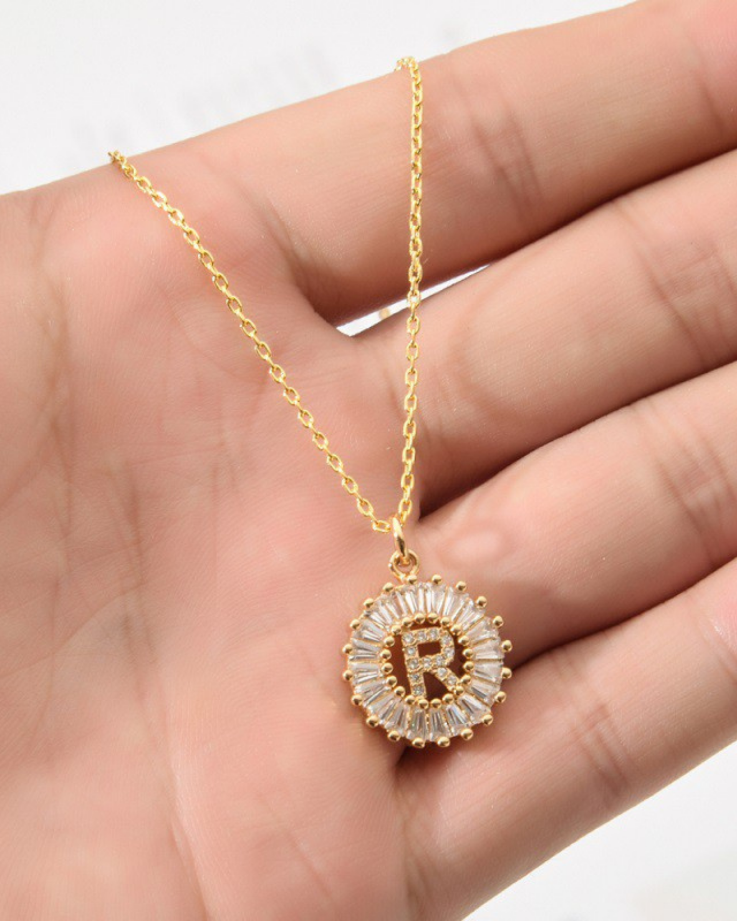 Adria Crystal Initial Pendant Necklace