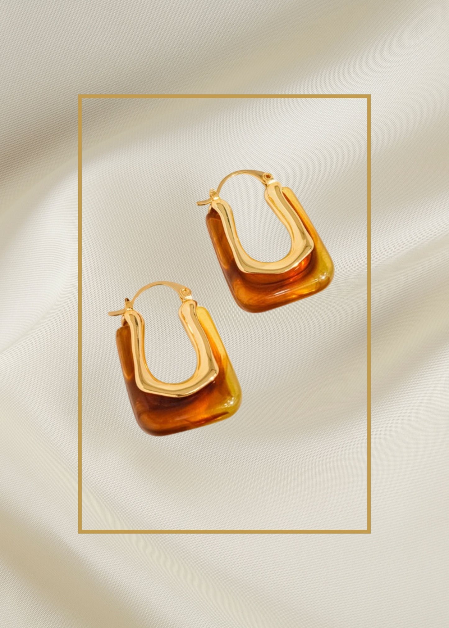 Talia U-shaped Tigers eye earrings
