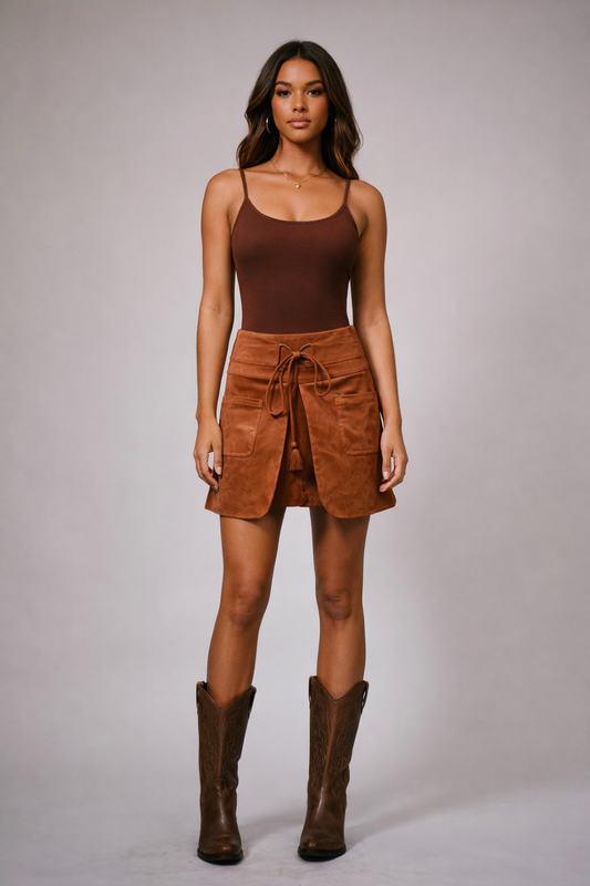 Suede Tassel Skirt