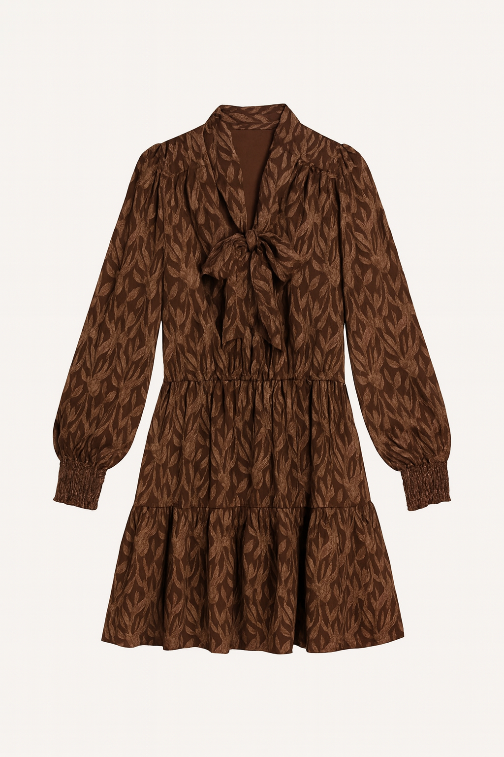 Brown Textured Mini Dress