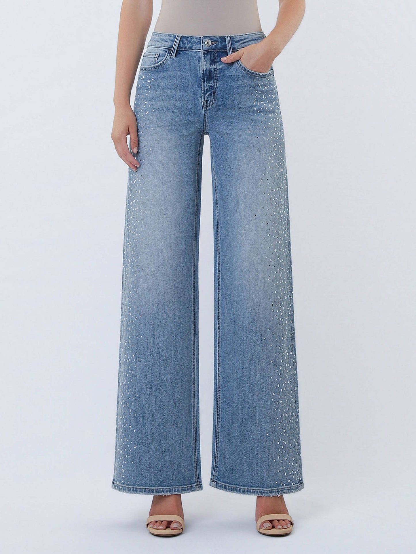 High-Rise Embellished Jeans