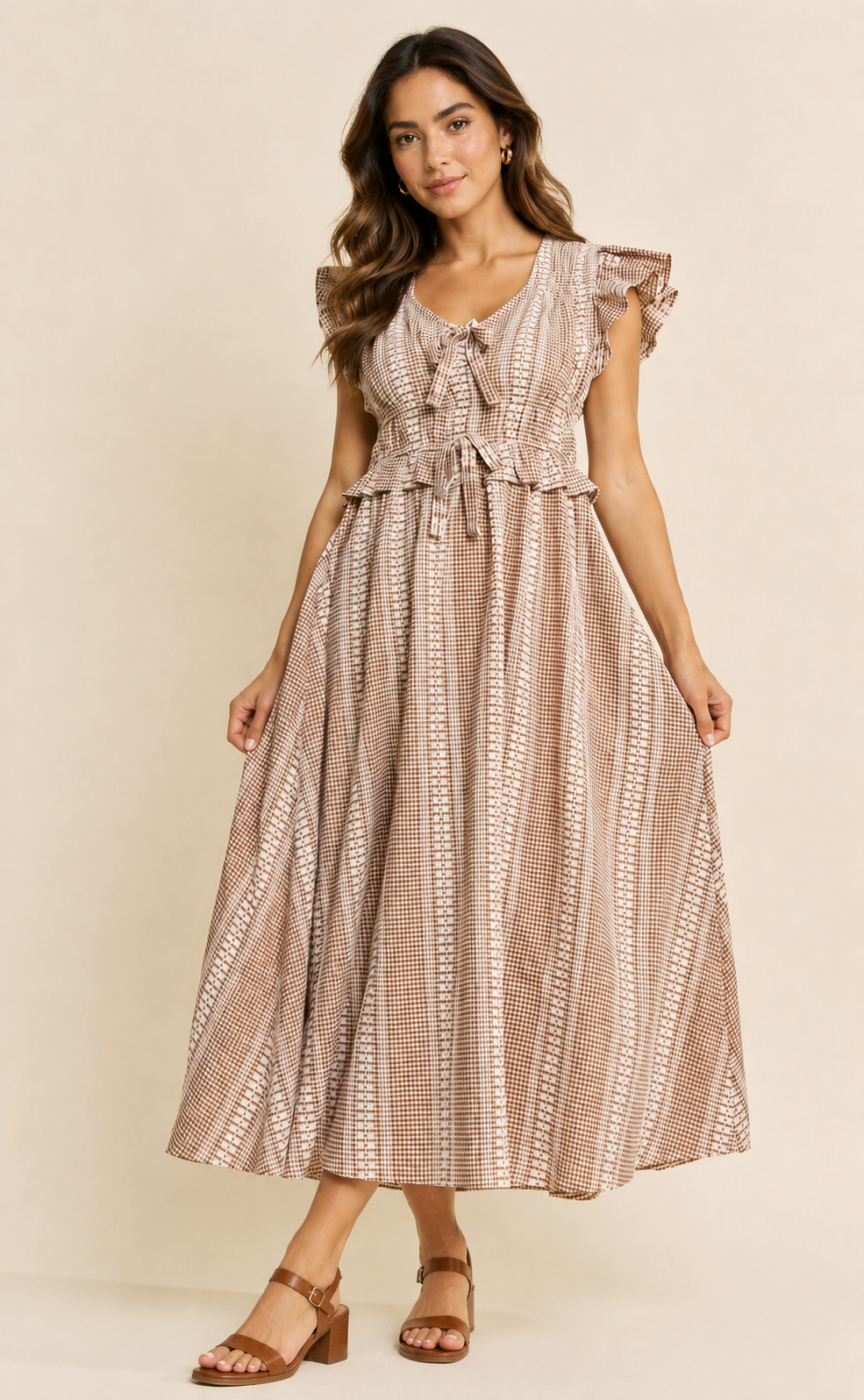 Check Midi Dress