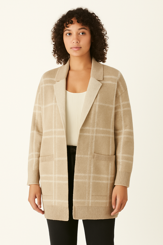 Plaid Jacquard Coatigan