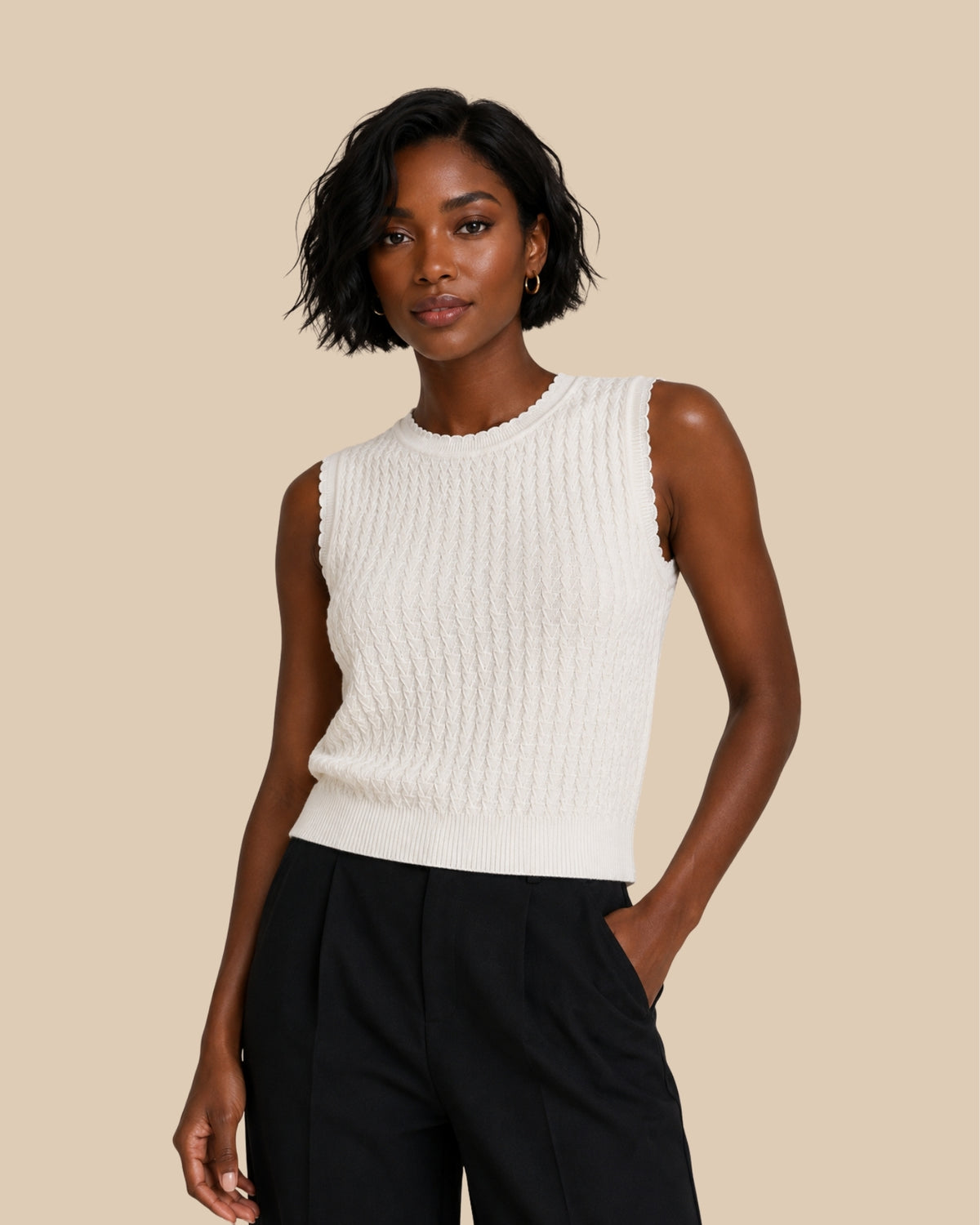 Jacquard Knit Sweater Tank